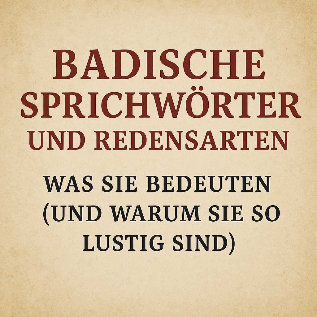 Badische Sprichwörter und Redensarten – was sie bedeuten (und warum sie so lustig sind).
