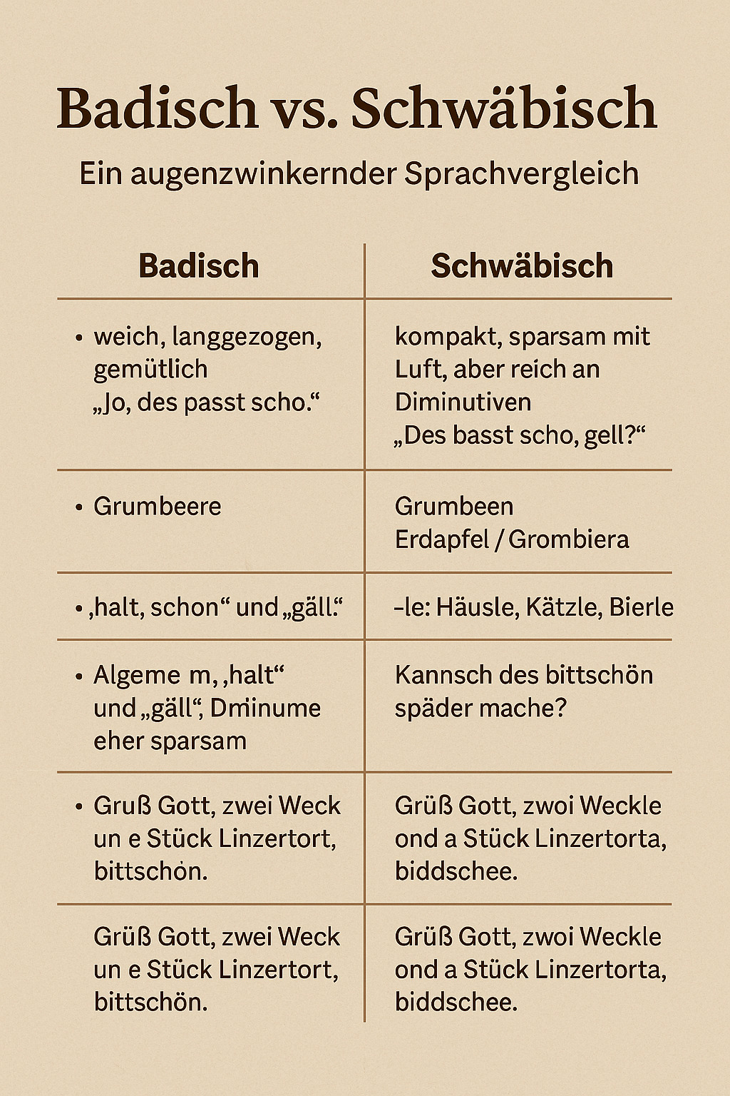 Badisch vs. Schwäbisch: Ein augenzwinkernder Sprachvergleich