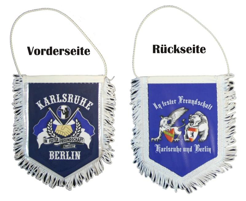 Autowimpel "Karlsruhe + Berlin"