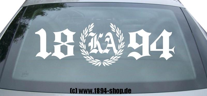 Heckscheibenaufkleber 2 "1894 - KA" (Schriftzug)