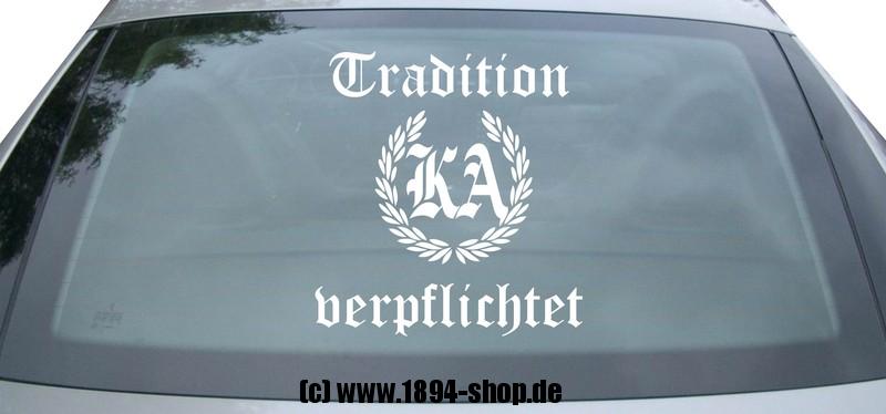 Heckscheibenaufkleber 4 "KA - Tradition verpflichtet"
