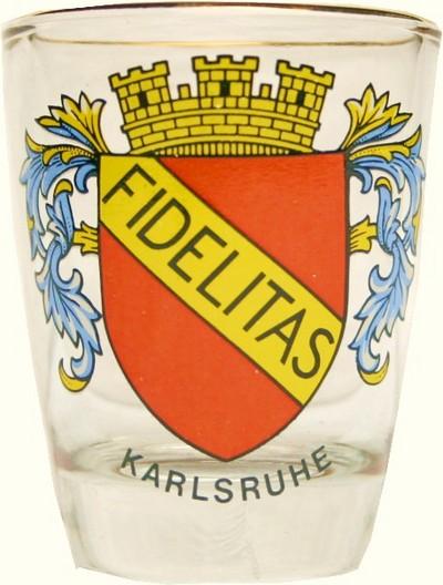 Schnapsglas "Karlsruhe - Fidelitas"