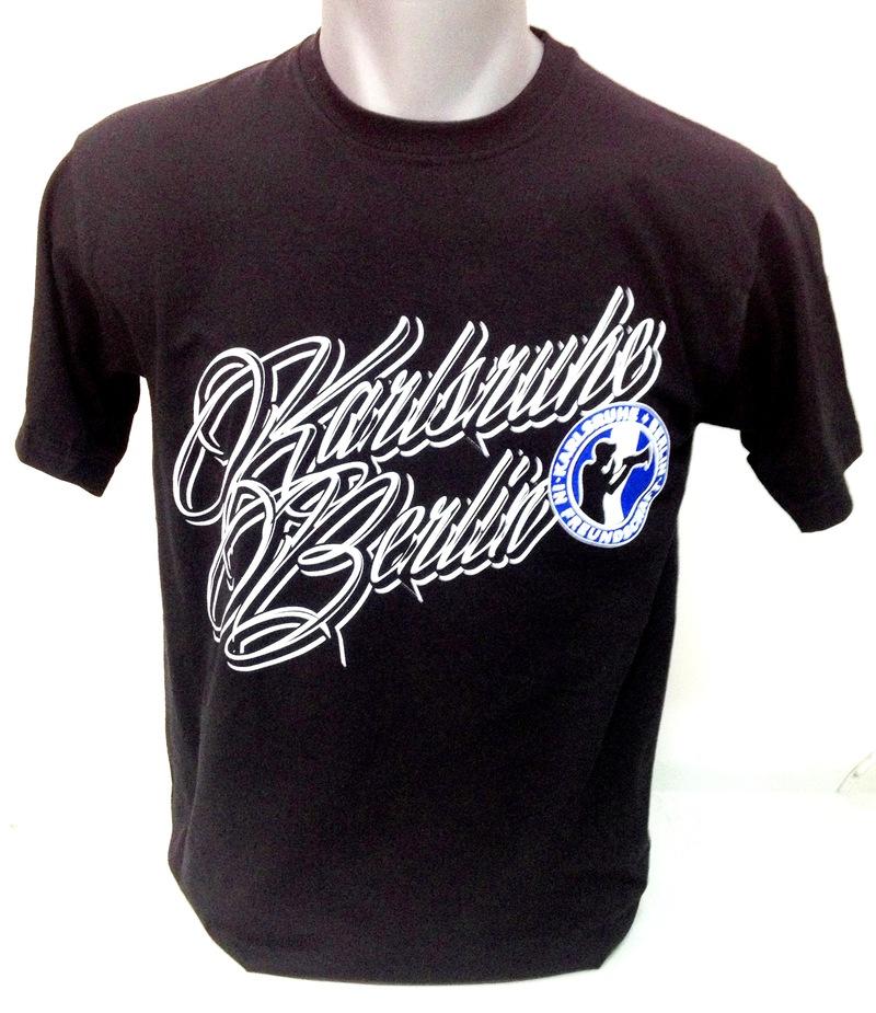 T-Shirt "Karlsruhe & Berlin" IN FREUNDSCHAFT schwarz