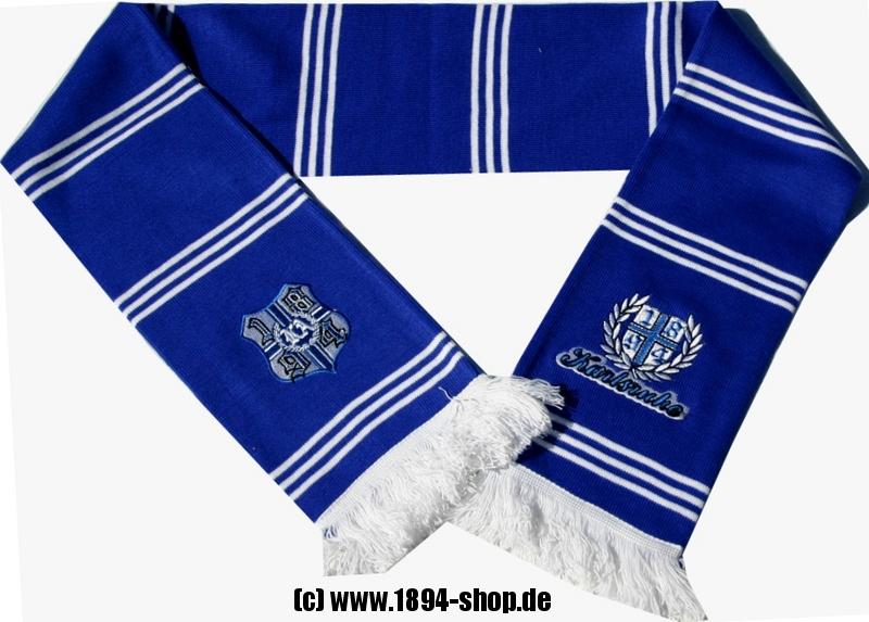 bestickter Balkenschal "Karlsruhe - 1894" Logo (blau)