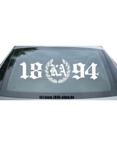 Heckscheibenaufkleber 2 "1894 - KA" (Schriftzug)