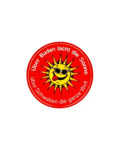 Aufkleber "Über Baden lacht die Sonne..." (rund)