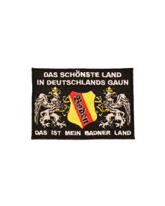 Aufnäher "Das schönste Land..." (schwarz / eckig)