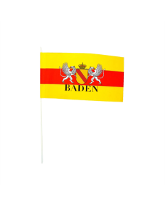 Papierfahne "Baden" mit neuem Wappen (gelb-rot-gelb)