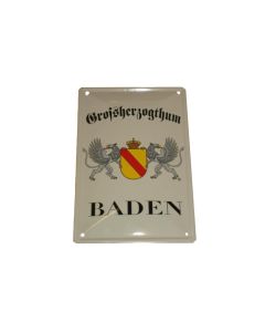 Blechschild "Großherzogthum Baden" beige