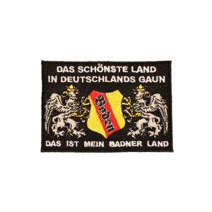 Aufnäher "Das schönste Land..." (schwarz / eckig)