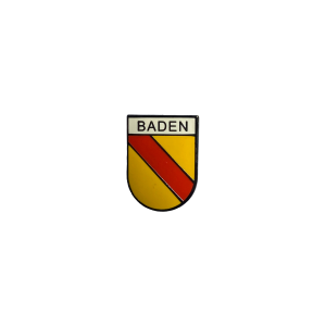 Pin "Badengold" mit schwarzem Rand