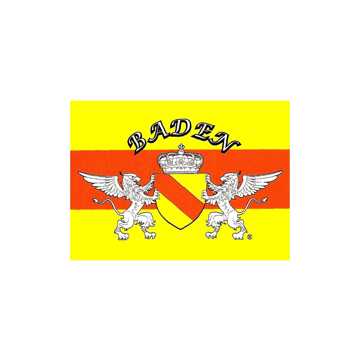 Aufkleber "Baden" neue Greifen (eckig)