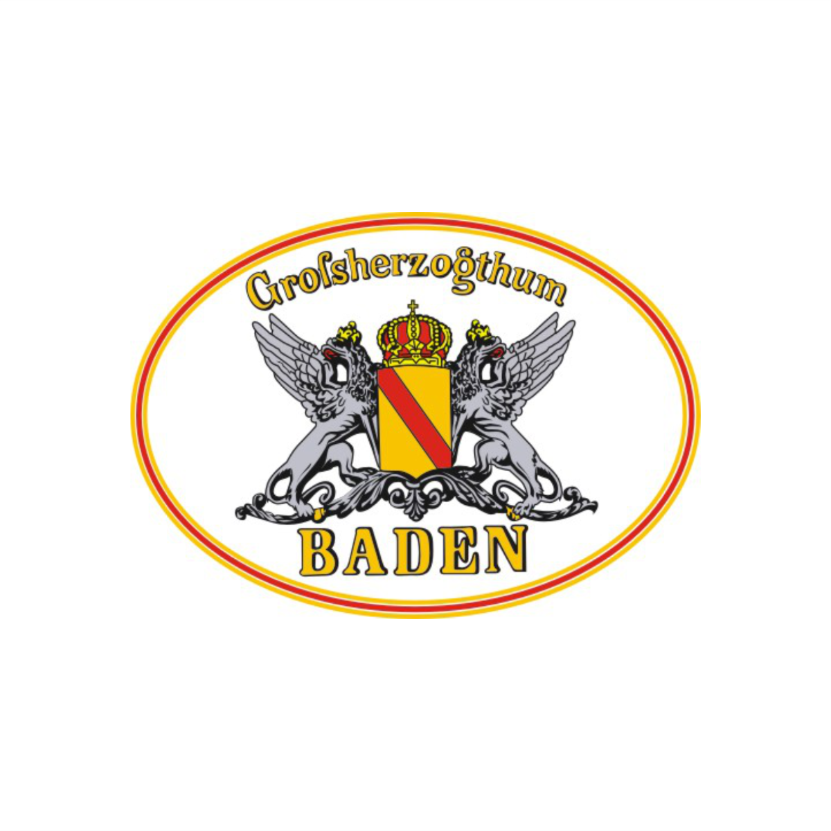 Aufkleber "GHZ Baden" mit badischem Rand (oval)
