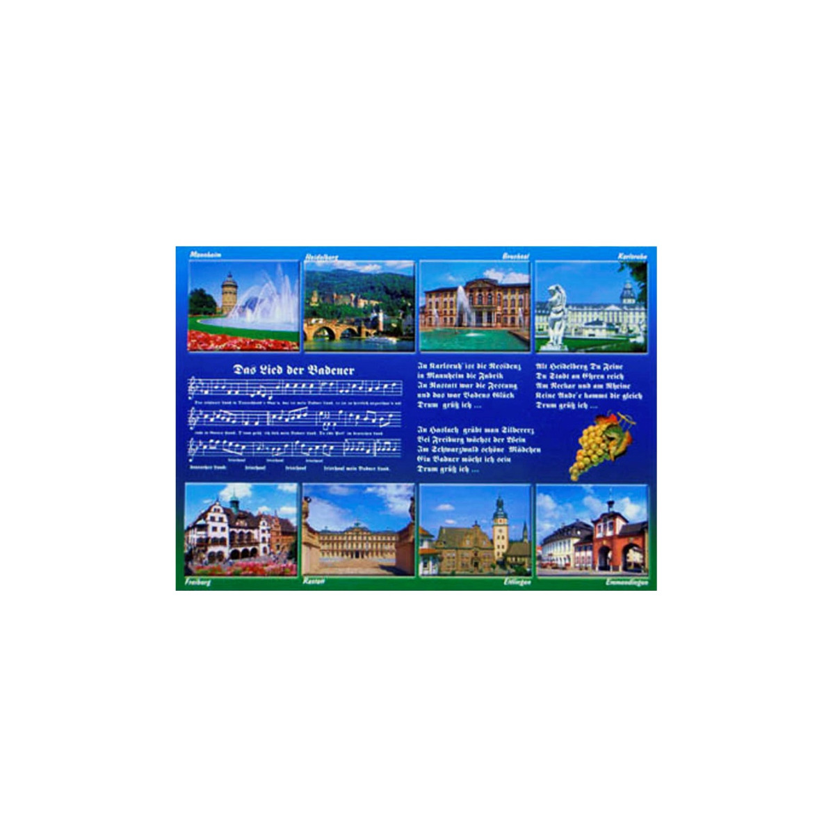 Postkarte "Das Badner Lied 3" (Sehenswürdigkeiten)