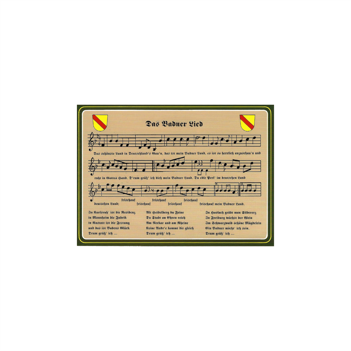 Postkarte "Das Badner Lied 4" (beige)